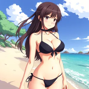 Sensual Beach Babe in Cute Bikini