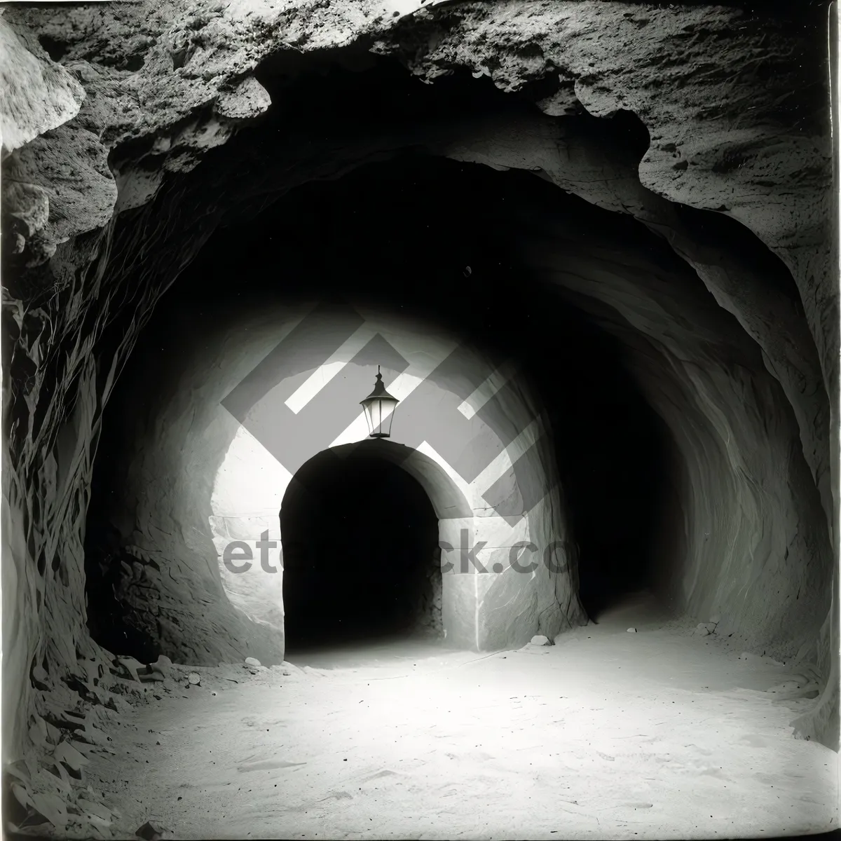 Picture of Ancient Stone Vault with Arched Entrance