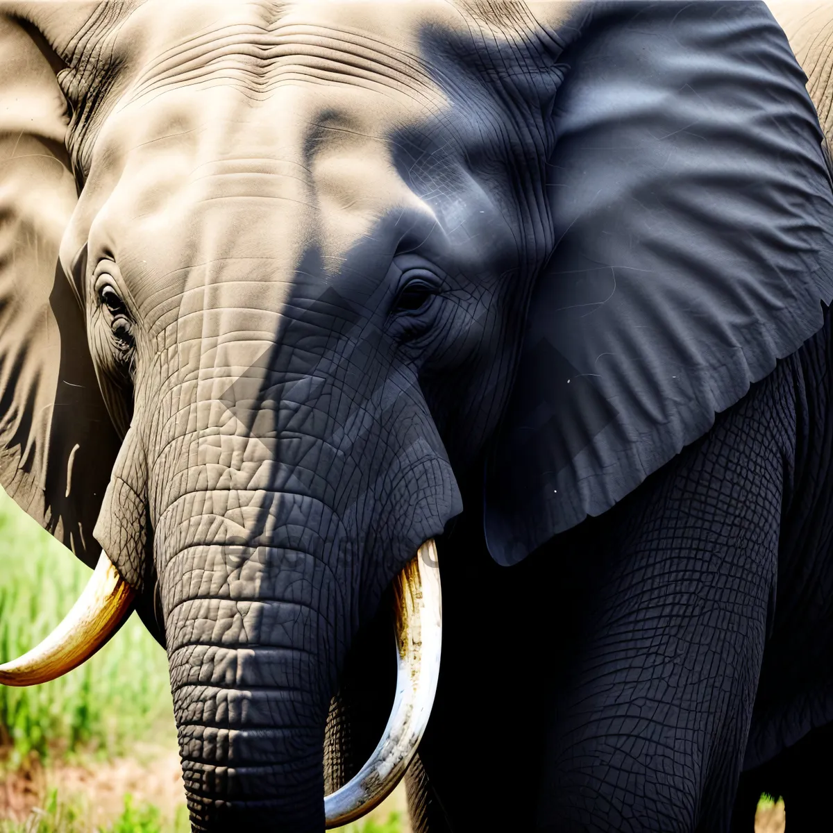 Picture of Majestic Tusker Roaming the Wildlife Reserve