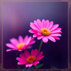 Blooming Pink Daisy in Floral Garden