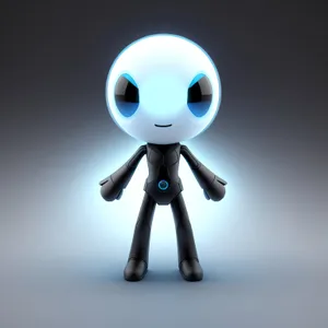 3D Man Holding Football on Tripod