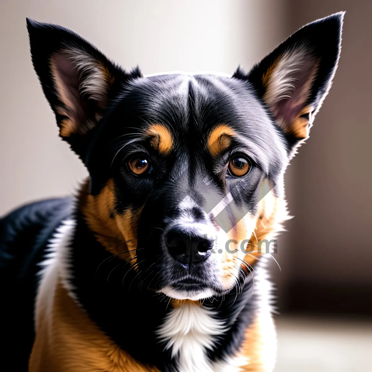 Picture of Adorable Shepherd Dog in Studio Portrait