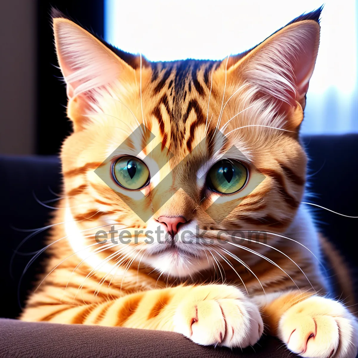 Picture of Curious Kitten with Beautiful Green Eyes