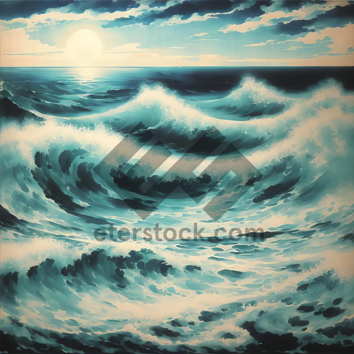 Picture of Refreshing Ocean Waves with Clear Blue Skies