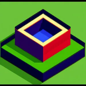 3D Symbolic Cube Maze Box Icon