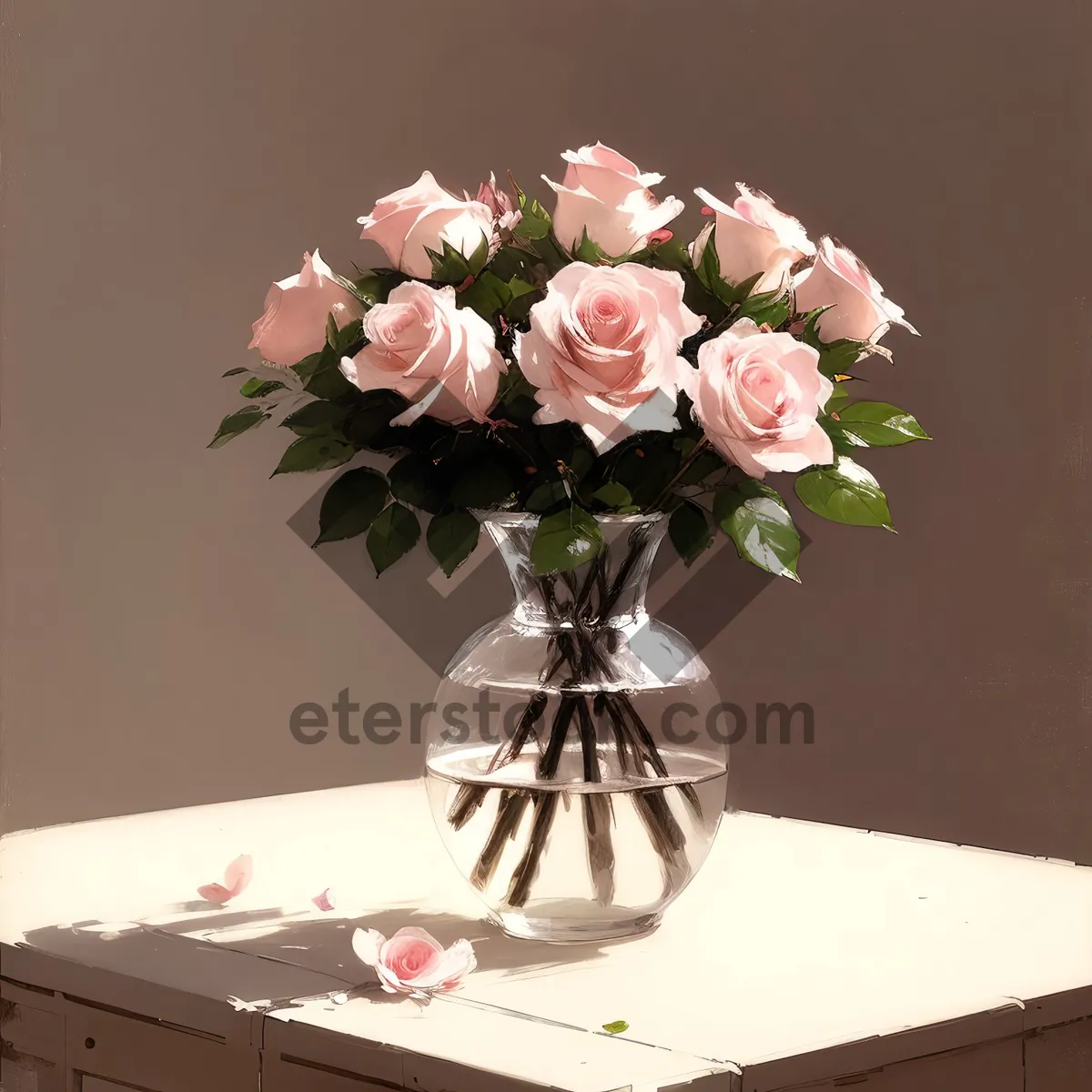 Picture of Blooming Love: Pink Rose Bridal Bouquet