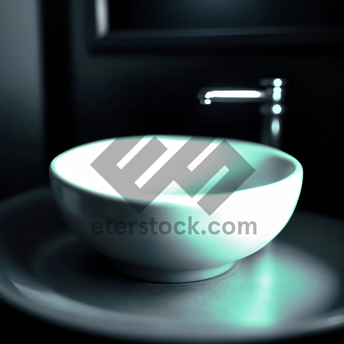 Picture of Hot Morning Cup of Coffee in Porcelain Saucer