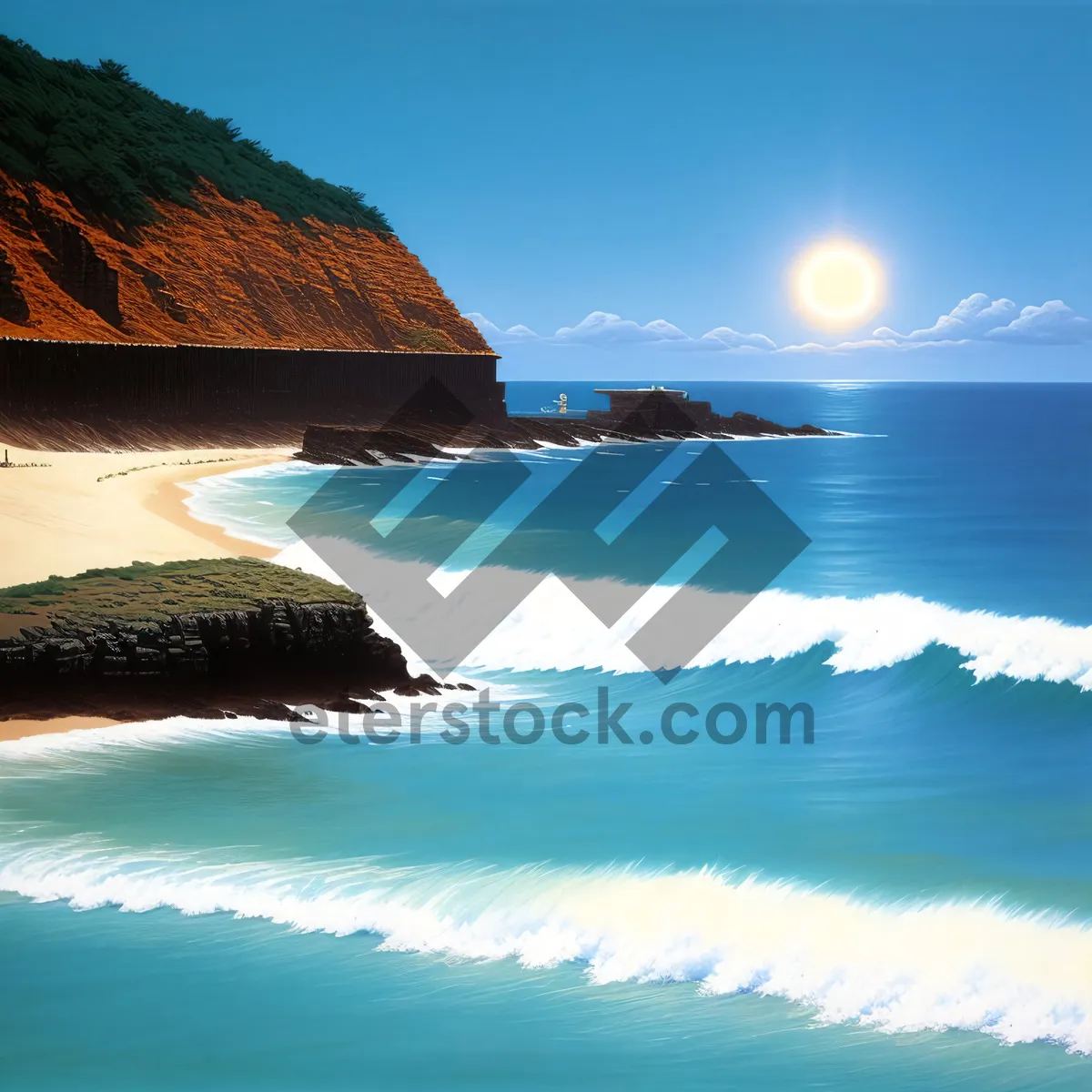 Picture of Turquoise Waters at a Tropical Coastline