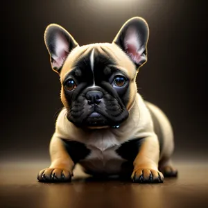 A lovable Bulldog puppy with delightful wrinkles, exuding adorableness