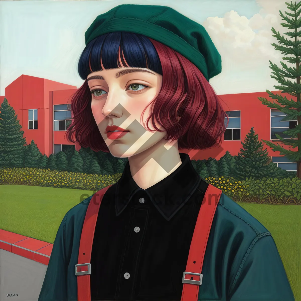 Picture of Smiling businesswoman in professional suit achieving success