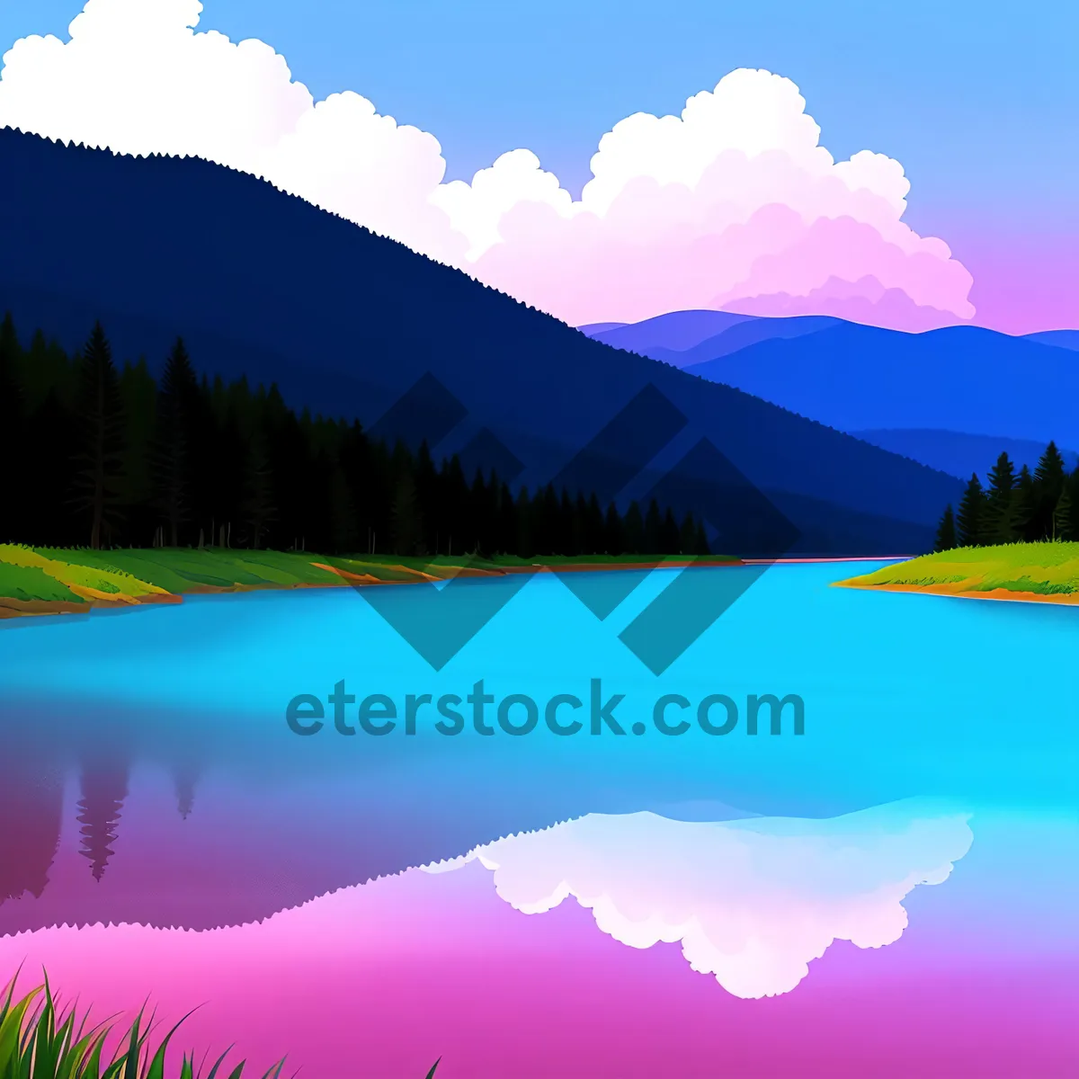 Picture of Serene Mountain Reflection in Glassy Lake