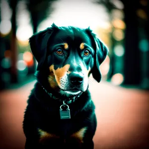 Adorable Black Canine with Cute Nose