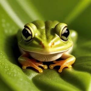 Vibrant-eyed Tree Frog in Wild Fauna