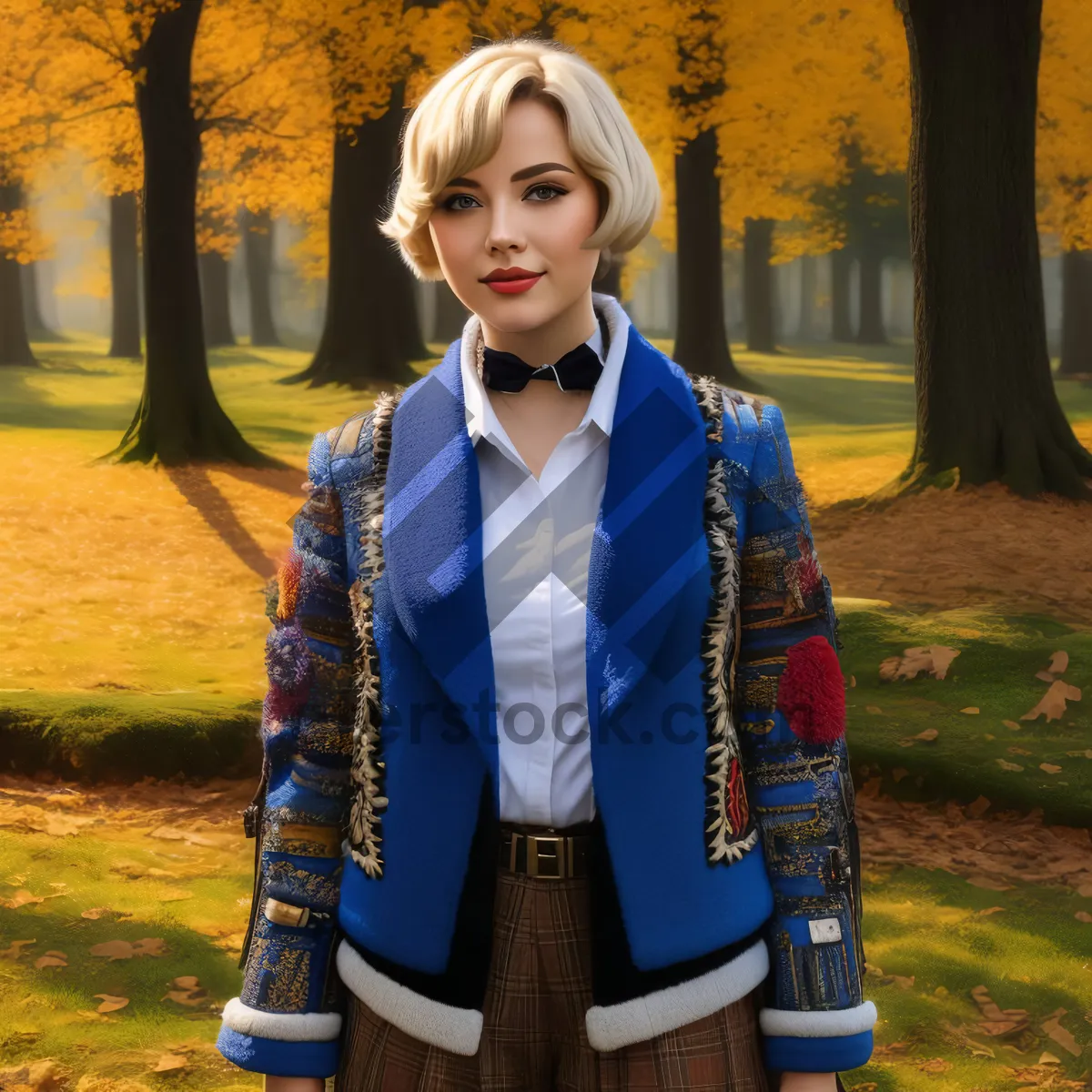 Picture of Fashionable brunette lady with a happy smile portrait.