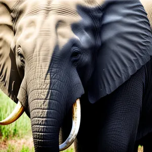 Majestic Tusker Roaming the Wildlife Reserve