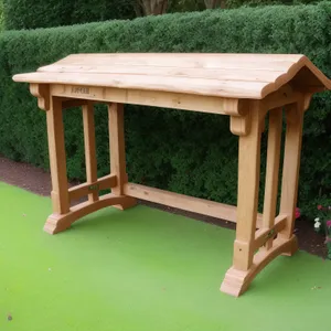 Wooden Tabletop with Empty Chair