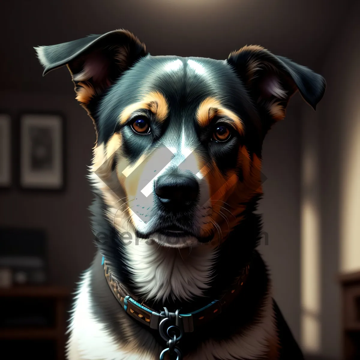 Picture of Cute Shepherd Terrier Puppy - Purebred Portrait