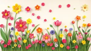 Floral Pink Tulip Swirl Frame Decoration