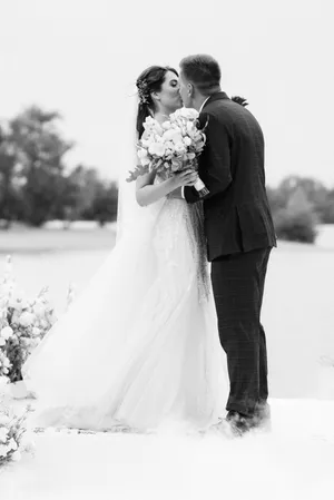 Happy couple in love at wedding celebration