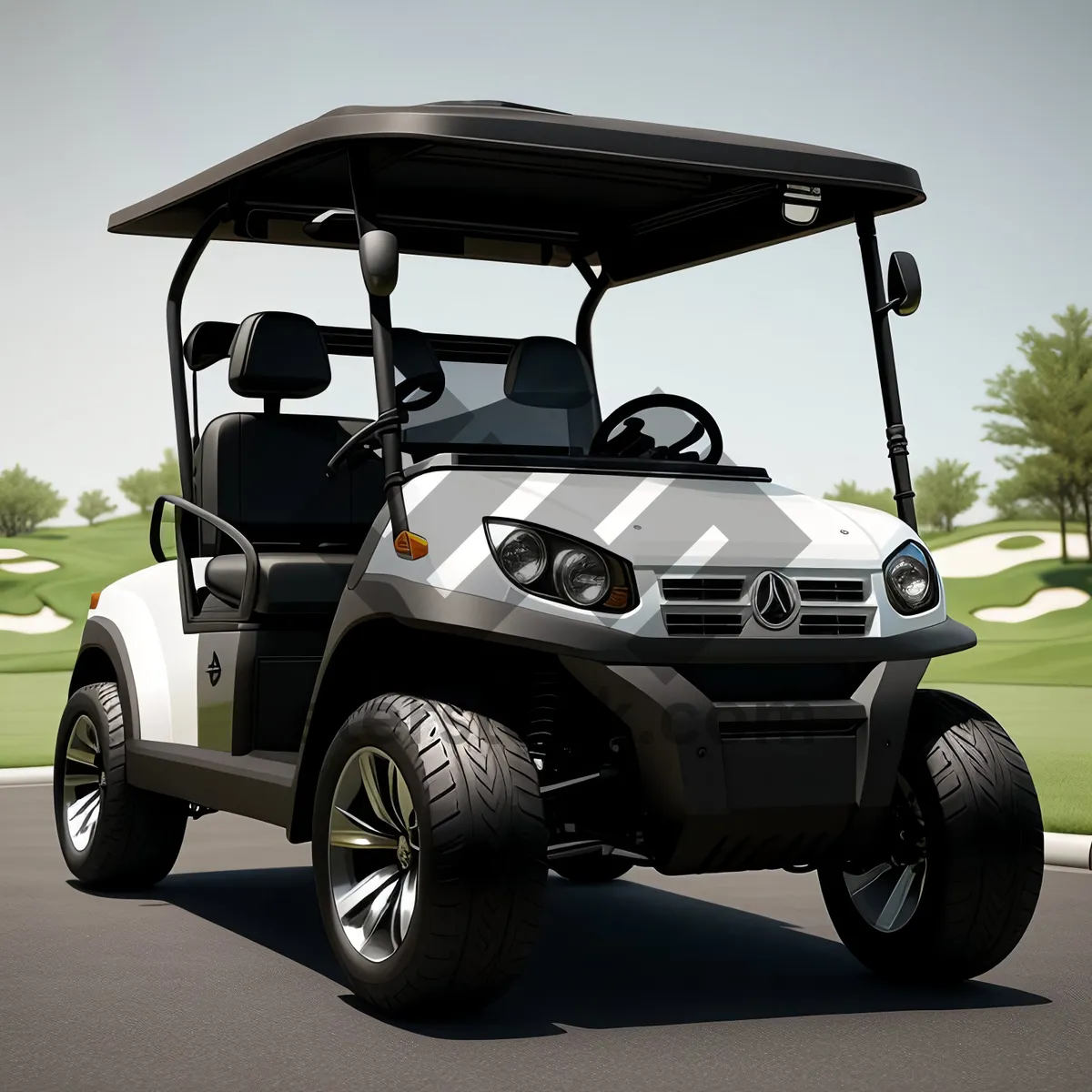 Picture of Classic Model T Car on Green Golf Course