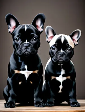 Bulldog Boxer: Purebred Canine Portrait - Adorable Studio Puppy