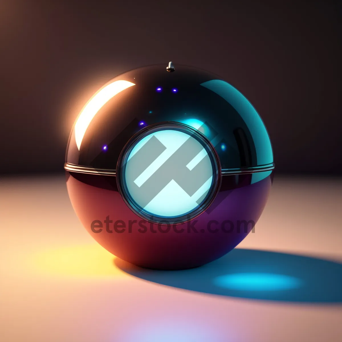 Picture of Modern Glass Button Set with Glowing Circle Icon.
