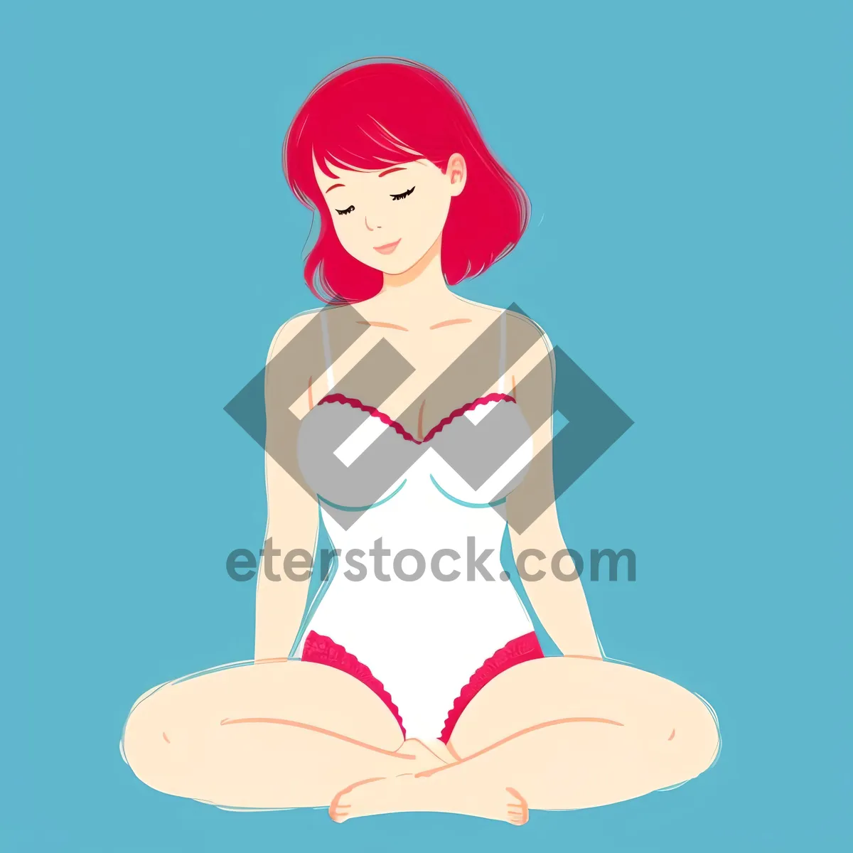 Picture of Cartoon Mother with Baby Bump - Cutout Art