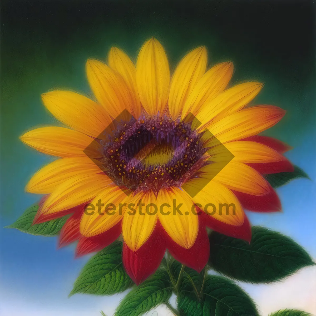 Picture of Vibrant Summer Sunflower in Full Bloom