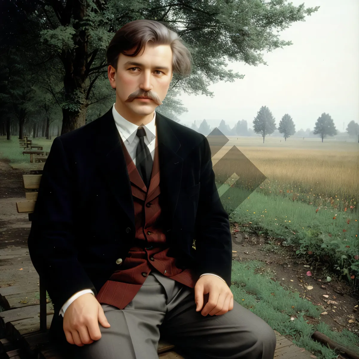 Picture of Successful businessman in office meeting with team