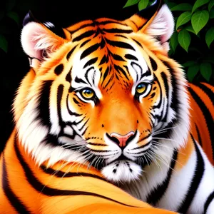 Striped Feline Predator: Majestic Tiger Cat