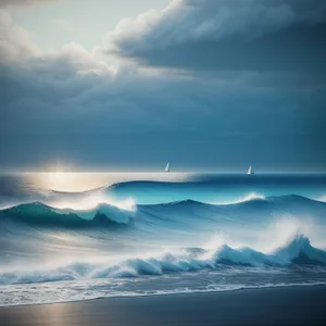 Glacial Horizon: Majestic Sky Reflecting on Mountain Lake