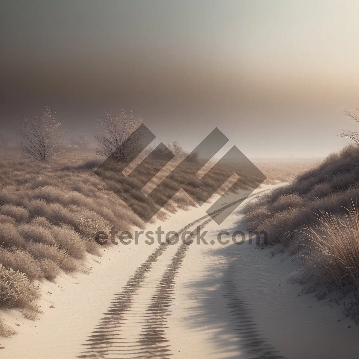 Picture of Serenity at Sunset: Dunes, Sand, and Sky.