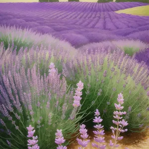 Lavender Blooms in Field of Purple