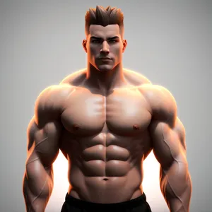 Muscular Man with Strong, Chiseled Physique