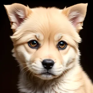 Fluffy Canine Cuteness in Studio Portrait.