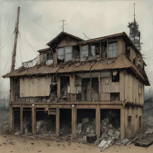 Ancient Shipwreck Abandoned in Coastal Village