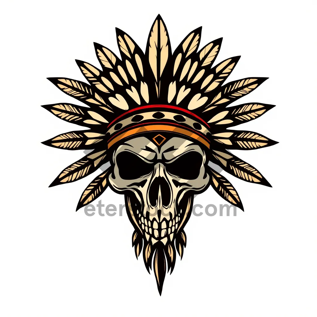 Picture of Floral graphic design element with retro vibe.