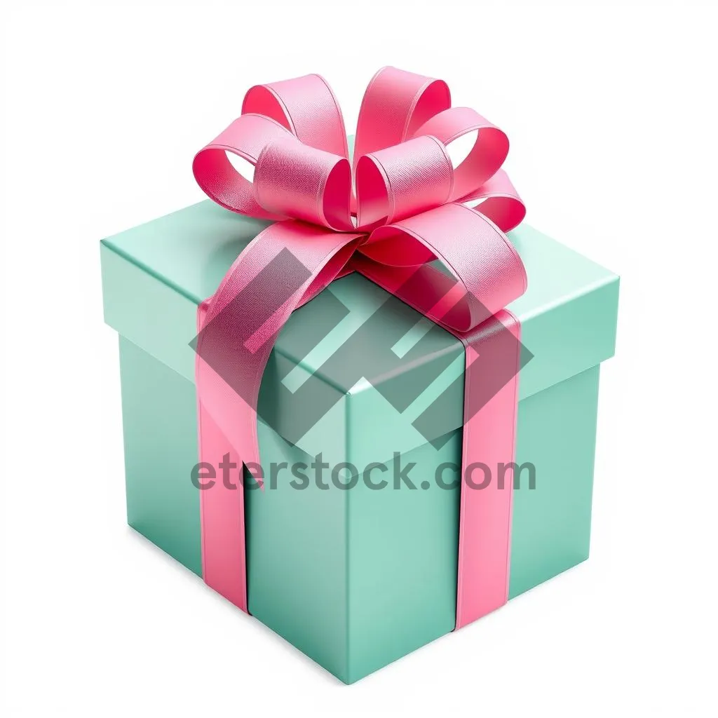 Picture of 3D gift box with bow ribbon symbol