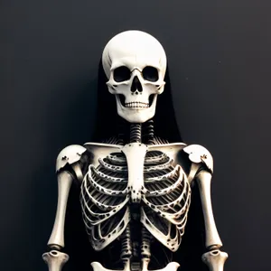 Frightening skeletal figure with skull and bones