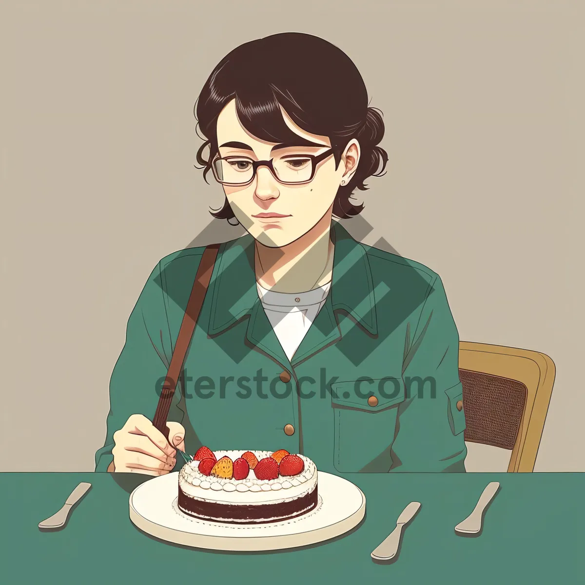 Picture of Confident businesswoman wearing glasses in office