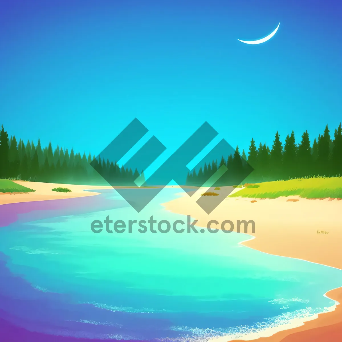 Picture of Golden Sunset over Tropical Beach