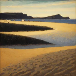 Sandy Coastal Paradise Under Sunny Skies