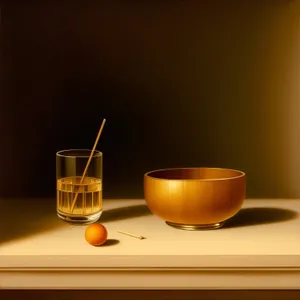 Hot Herbal Tea in Glass Cup on Saucer