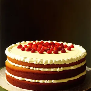 Delicious Strawberry Cake with Cream and Berries