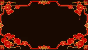 Floral Grunge Pattern Decoration Border