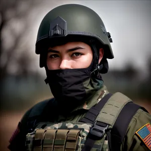 Soldier in Protective Gear with Weapon