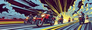 Abstract Light Motion Cyclist Art Design Graphic Shape Pattern