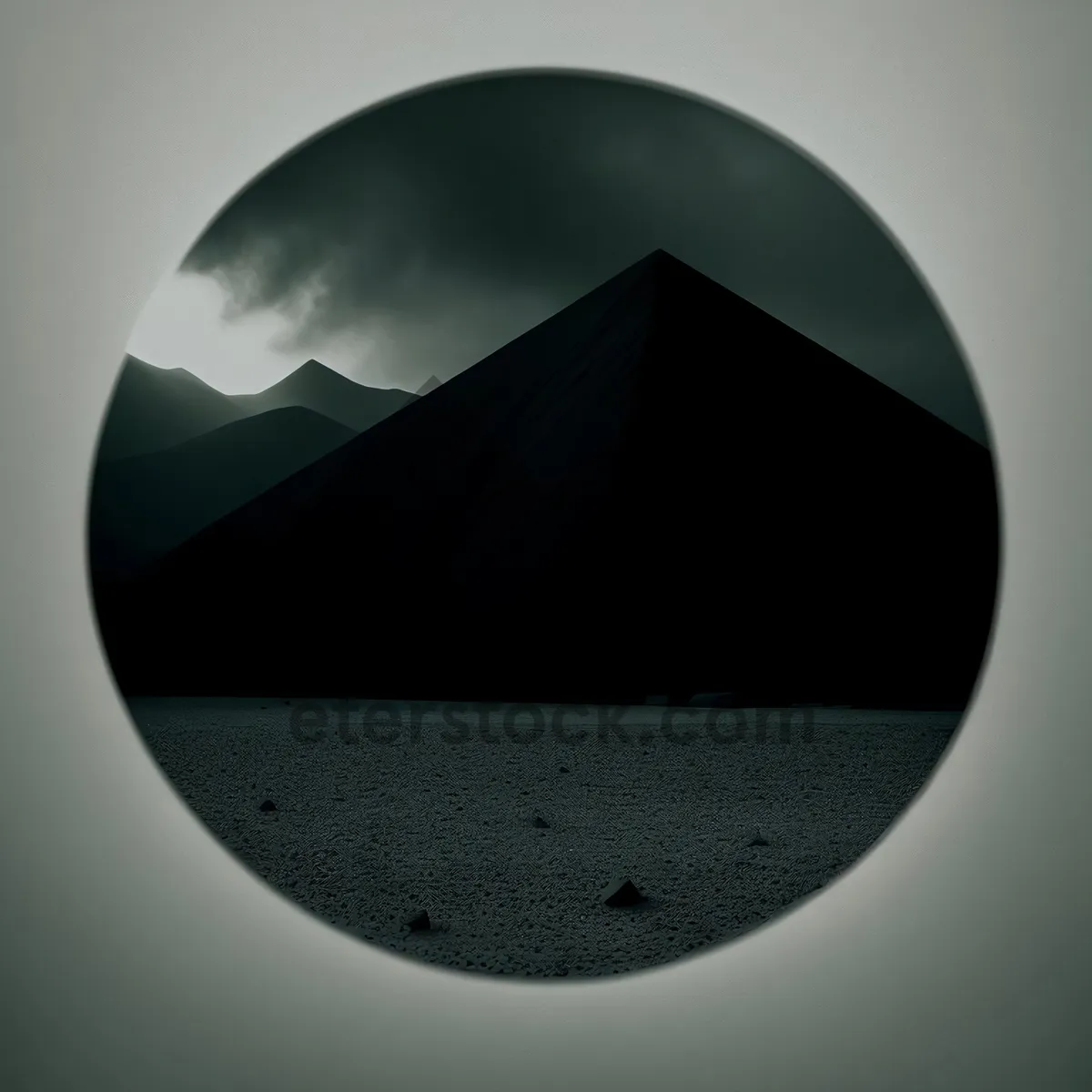 Picture of Modern Shiny Black Circle Wave Graphic