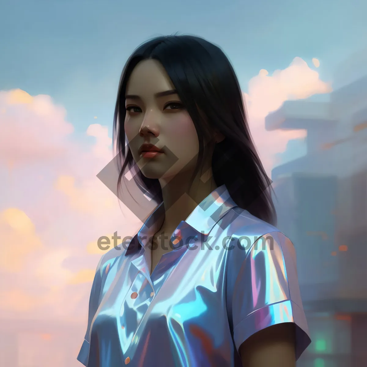 Picture of Happy Professional Lady: Smiling Brunette Businesswoman