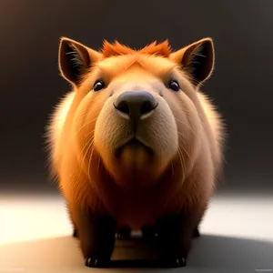 Furry Funny Guinea Pig Close-Up